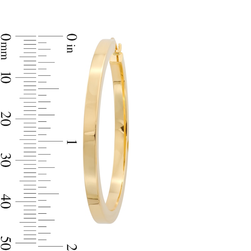 Main Image 3 of 40.0mm Square Tube Hoop Earrings in Hollow 14K Gold