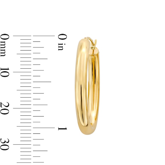 24.0mm Tube Hoop Earrings in Hollow 10K Gold