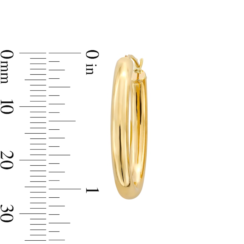 Main Image 3 of 24.0mm Tube Hoop Earrings in Hollow 10K Gold