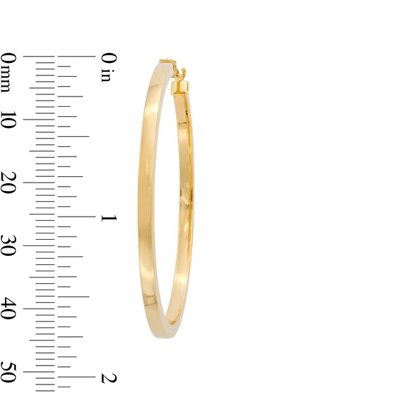 40.0mm Square Tube Hoop Earrings in Hollow 14K Gold