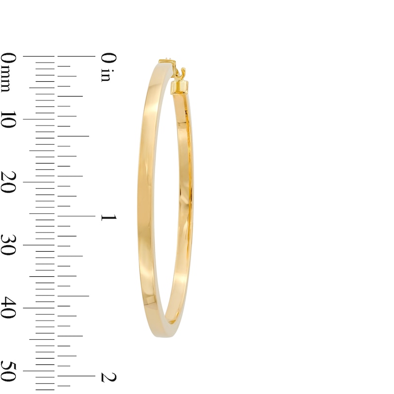 Main Image 3 of 40.0mm Square Tube Hoop Earrings in Hollow 14K Gold