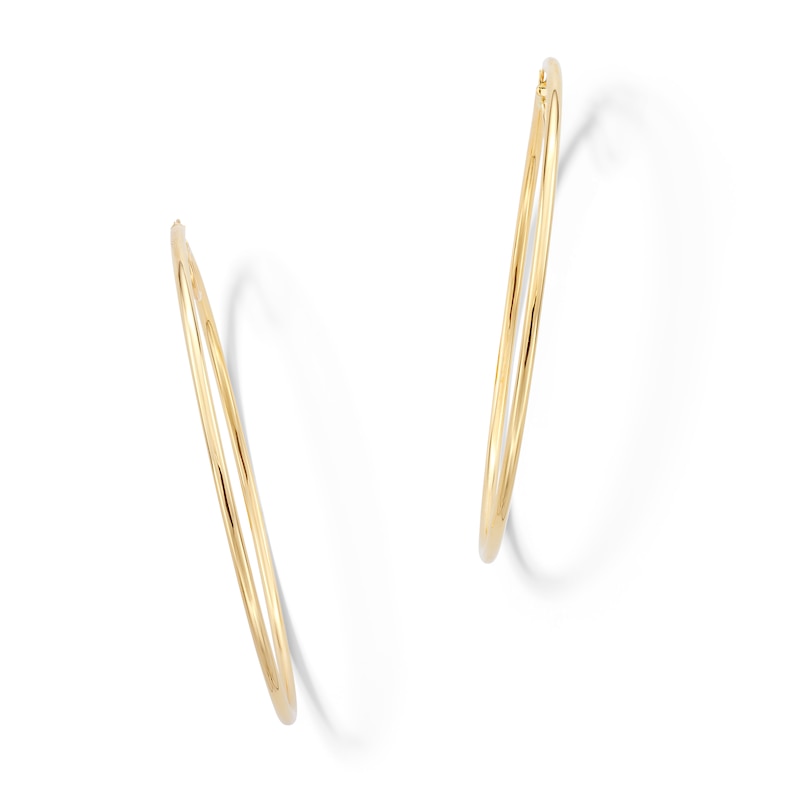 Main Image 1 of 70.0mm Tube Hoop Earrings in Hollow 14K Gold