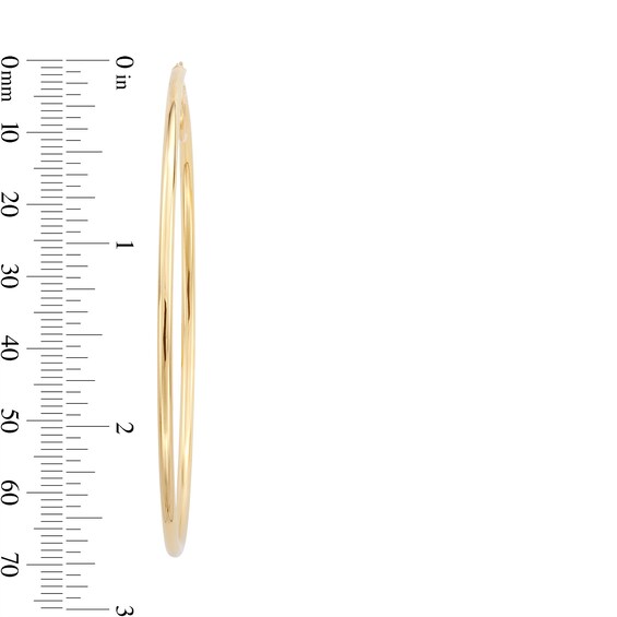 70.0mm Tube Hoop Earrings in Hollow 14K Gold