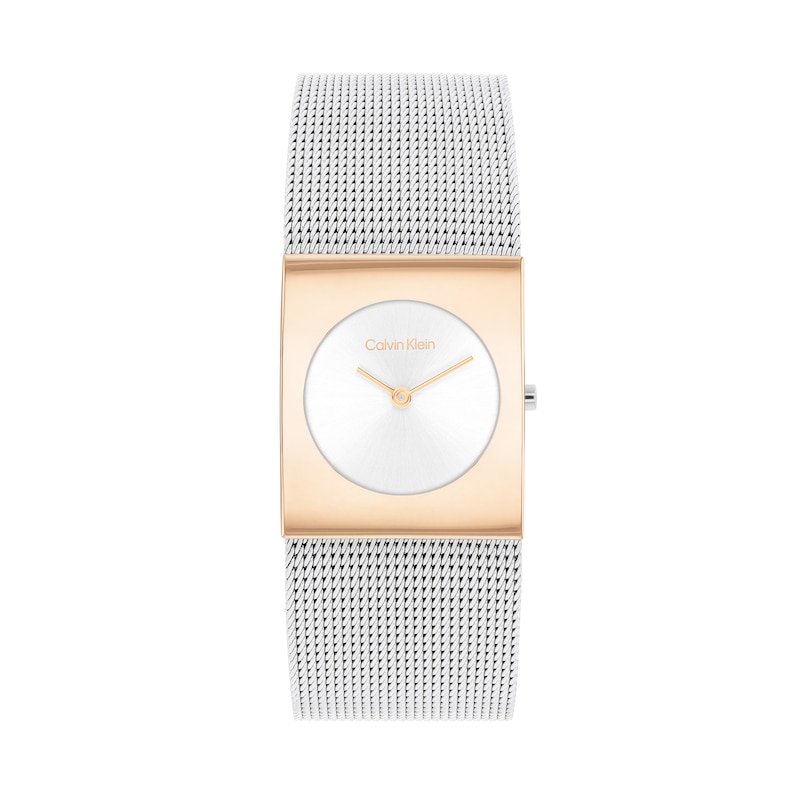 Main Image 1 of Ladies’ Calvin Klein Pulse Two-Tone IP Square Mesh Watch with Silver-Tone Dial (Model: 25100063)