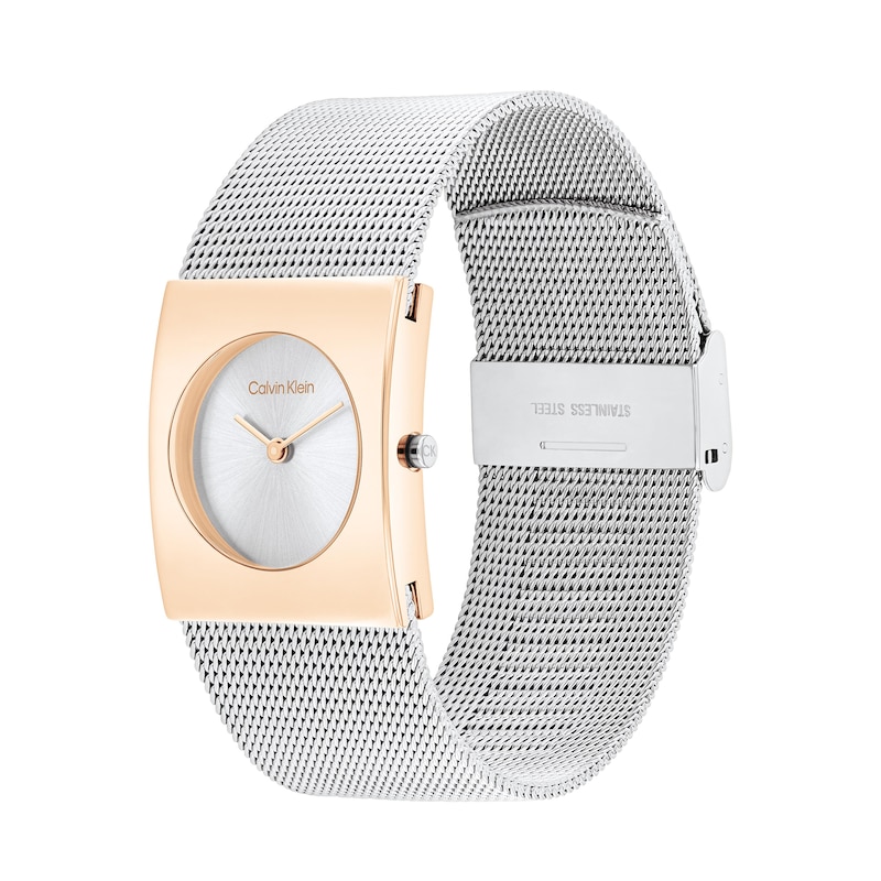 Main Image 2 of Ladies’ Calvin Klein Pulse Two-Tone IP Square Mesh Watch with Silver-Tone Dial (Model: 25100063)