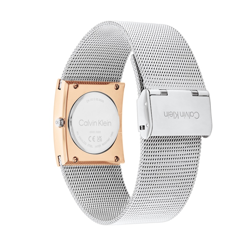 Main Image 3 of Ladies’ Calvin Klein Pulse Two-Tone IP Square Mesh Watch with Silver-Tone Dial (Model: 25100063)