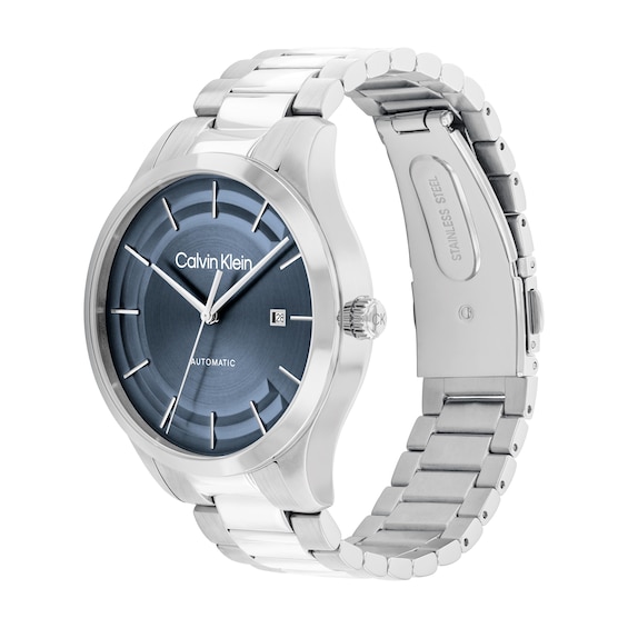 Menâs Calvin Klein Iconic Automatic Watch with Blue Dial (Model: 25300020)