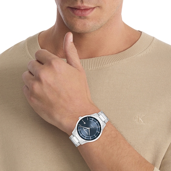 Menâs Calvin Klein Iconic Automatic Watch with Blue Dial (Model: 25300020)