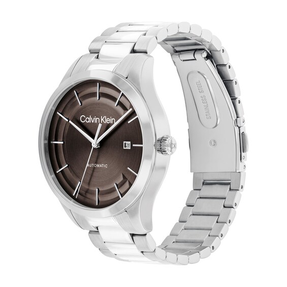 Menâs Calvin Klein Iconic Automatic Watch with Brown Dial (Model: 25300024)
