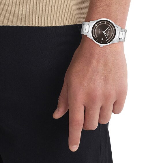 Menâs Calvin Klein Iconic Automatic Watch with Brown Dial (Model: 25300024)