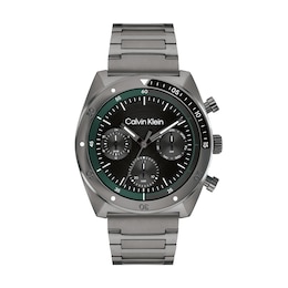 Men’s Calvin Klein Flex Grey IP Chronograph Watch with Black Dial (Model: 25200466)