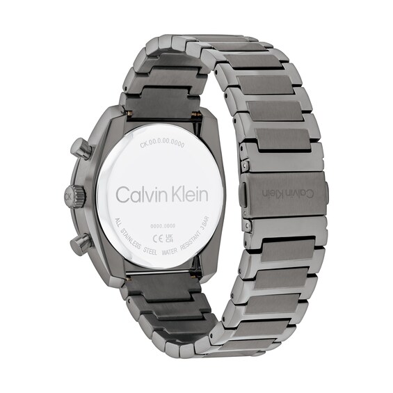 Menâs Calvin Klein Flex Grey IP Chronograph Watch with Black Dial (Model: 25200466)