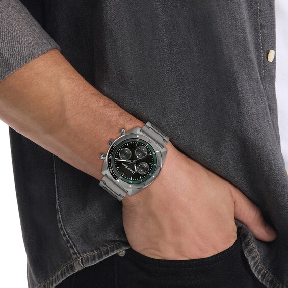Menâs Calvin Klein Flex Grey IP Chronograph Watch with Black Dial (Model: 25200466)