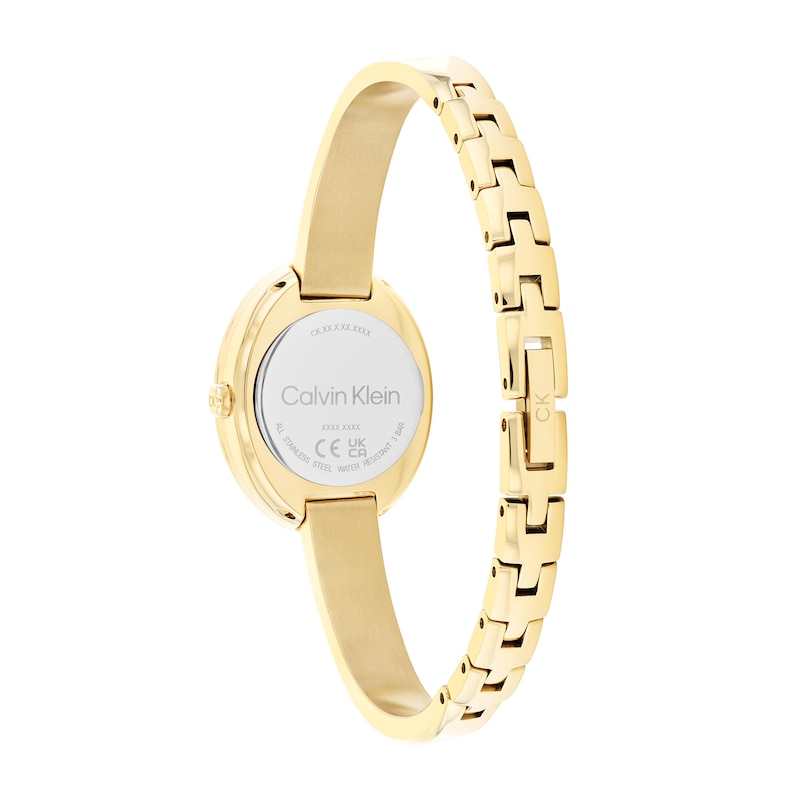 Main Image 3 of Ladies’ Calvin Klein Twisted Bezel Gold-Tone IP Bangle Watch with Gold-Tone Dial (Model: 25100056)