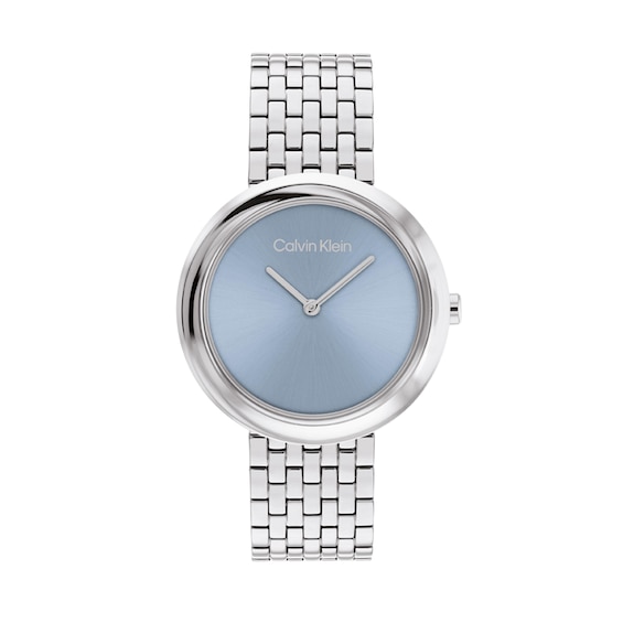 Ladiesâ Calvin Klein Twisted Bezel Watch with Light Blue Dial (Model: 25100065)