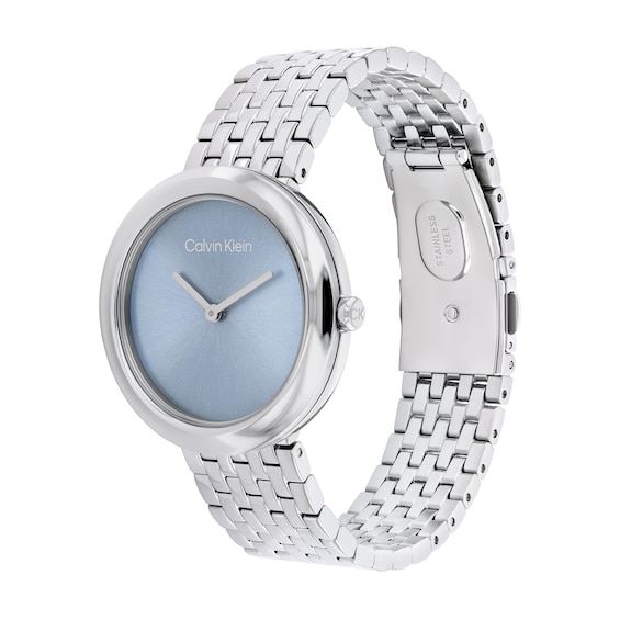 Ladiesâ Calvin Klein Twisted Bezel Watch with Light Blue Dial (Model: 25100065)