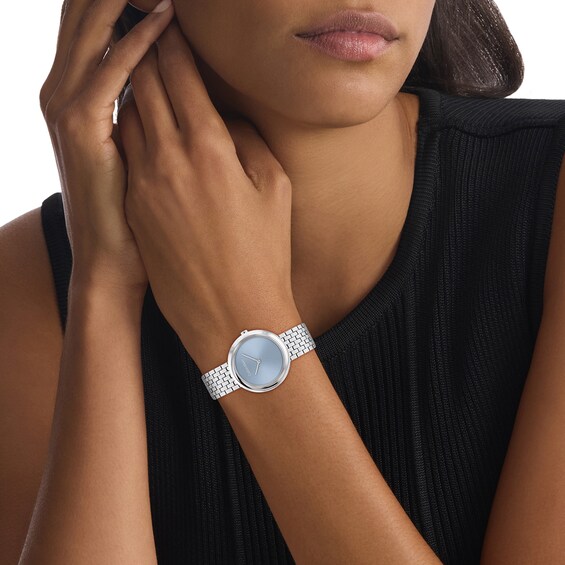 Ladiesâ Calvin Klein Twisted Bezel Watch with Light Blue Dial (Model: 25100065)