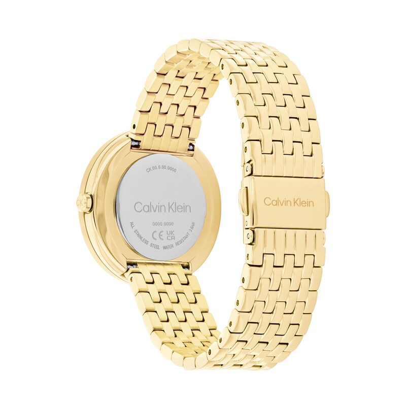 Main Image 3 of Ladies’ Calvin Klein Twisted Bezel Gold-Tone IP Watch with Green Dial (Model: 25300066)