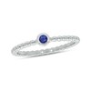 Thumbnail Image 1 of Tanzanite Bezel-Set Solitaire Beaded Stackable Ring in 10K White Gold