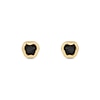 Thumbnail Image 1 of Black Sapphire Bezel-Set Solitaire Stud Earrings in 10K Gold