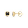 Thumbnail Image 2 of Black Sapphire Bezel-Set Solitaire Stud Earrings in 10K Gold