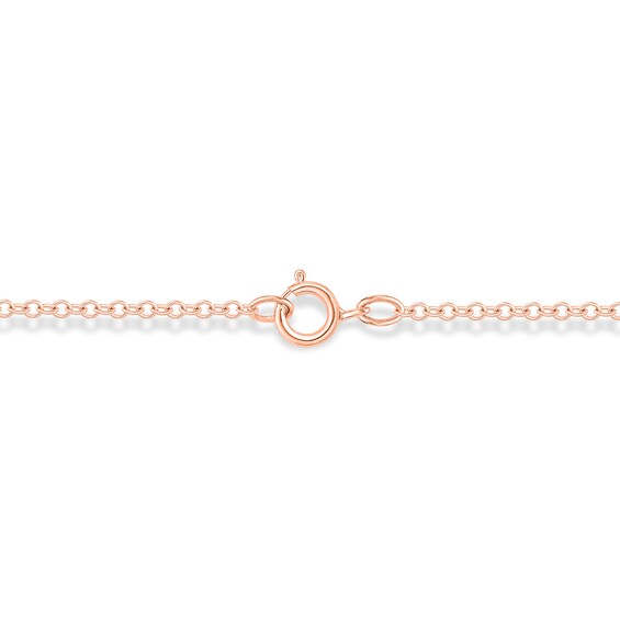 Lab-Created Ruby and 1/10 CT. T.w. Diamond Cat Necklace in Sterling Silver with 14K Rose Gold Plate