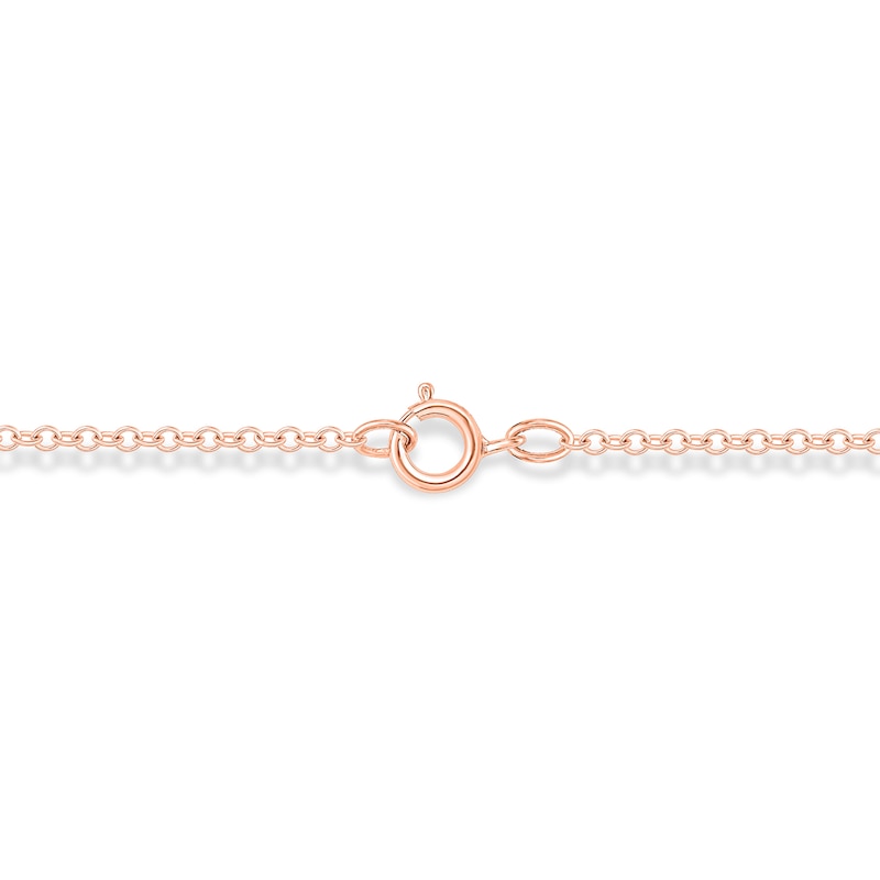 Main Image 2 of Lab-Created Ruby and 1/10 CT. T.W. Diamond Cat Necklace in Sterling Silver with 14K Rose Gold Plate