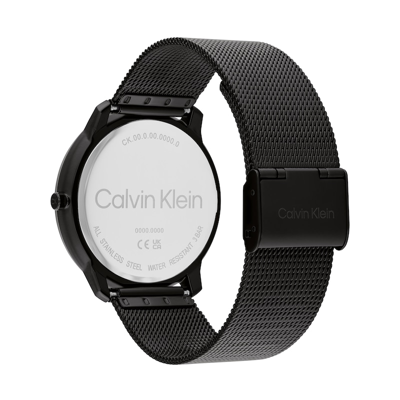 Main Image 3 of Men’s Calvin Klein Iconic Black IP Mesh Watch with Textured Green Dial (Model: 25300013)
