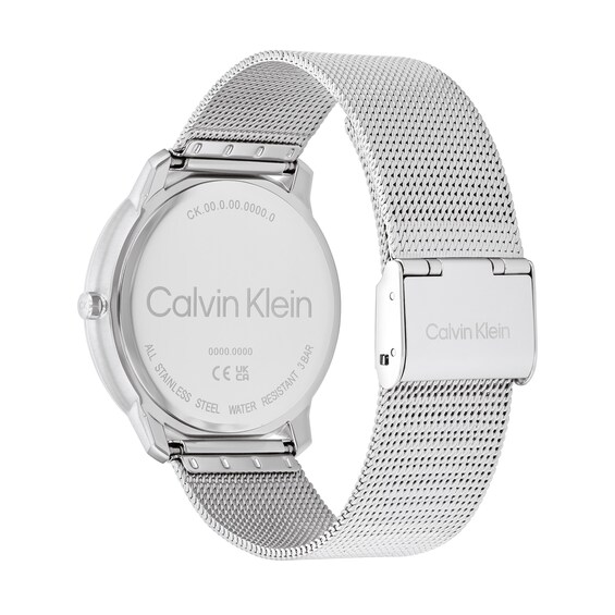 Menâs Calvin Klein Iconic Mesh Watch with Black Dial (Model: 25300012)