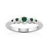 Thumbnail Image 1 of Lab-Created Emerald Graduated Five Stone Beaded Ring in Sterling Silver