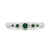 Thumbnail Image 3 of Lab-Created Emerald Graduated Five Stone Beaded Ring in Sterling Silver