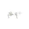 Thumbnail Image 2 of Pear-Shaped Lab-Created Opal and White Lab-Created Sapphire Dolphin Stud Earrings in Sterling Silver