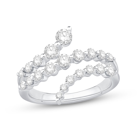 1 CT. T.w. Certified Lab-Grown Diamond Triple Row Bypass Ring in 10K White Gold (F/Vs2)