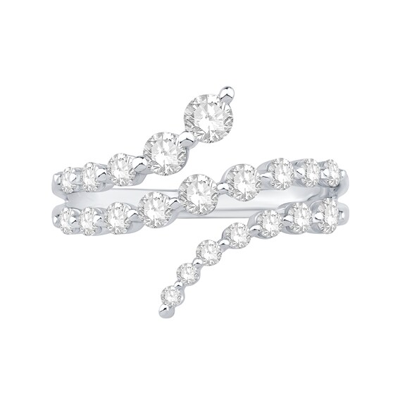 1 CT. T.w. Certified Lab-Grown Diamond Triple Row Bypass Ring in 10K White Gold (F/Vs2)