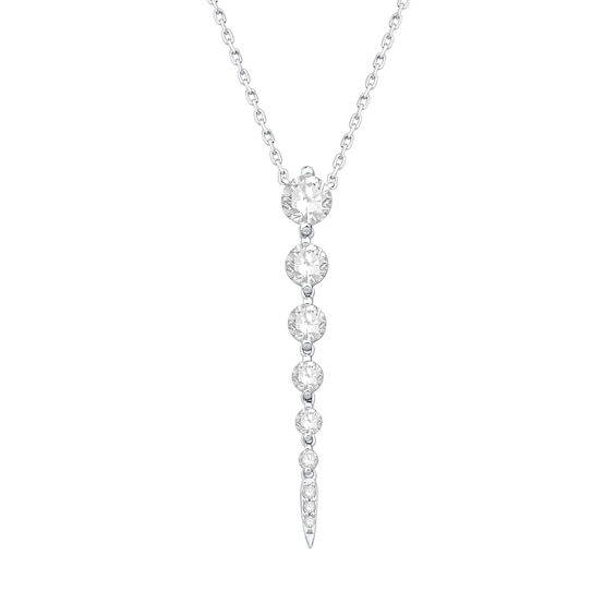 1 CT. T.w. Journey Certified Lab-Grown Diamond Vertical Drop Necklace in 10K White Gold (F/Vs2) - 19â