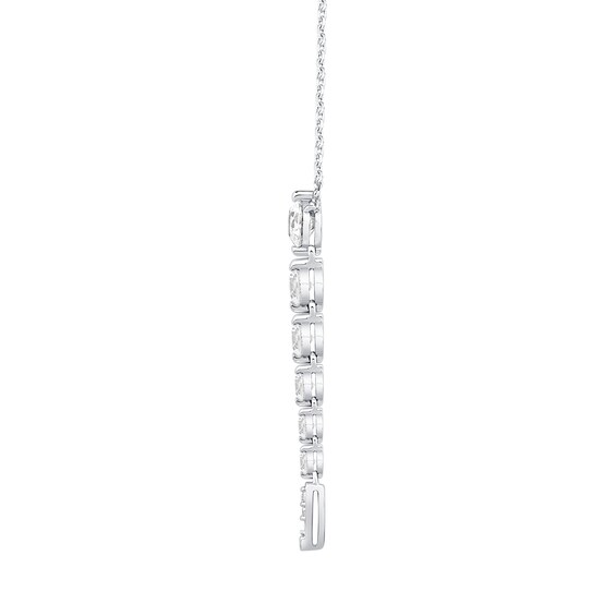 1 CT. T.w. Journey Certified Lab-Grown Diamond Vertical Drop Necklace in 10K White Gold (F/Vs2) - 19â