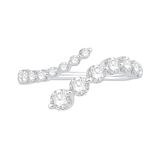 1 CT. T.w. Certified Lab-Grown Diamond Bypass Ring in 10K White Gold (F/Vs2)