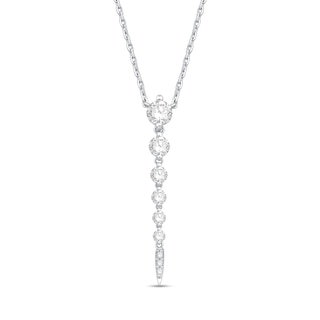 1/2 CT. T.W. Journey Lab-Grown Diamond Vertical Drop Necklace in 10K White Gold (F/VS2)