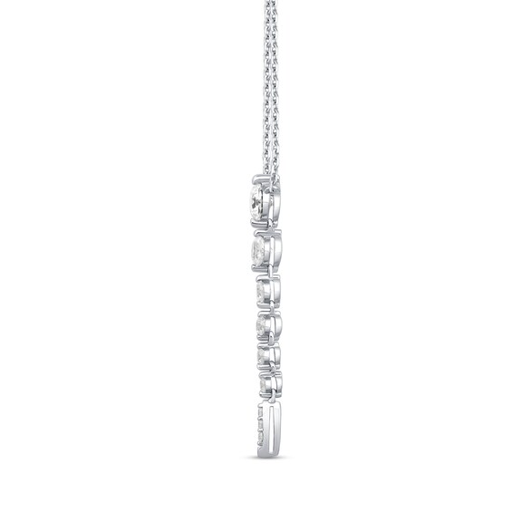 1/2 CT. T.w. Journey Certified Lab-Grown Diamond Vertical Drop Necklace in 10K White Gold (F/Vs2)