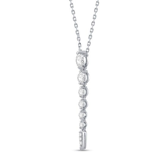 1/2 CT. T.w. Journey Certified Lab-Grown Diamond Vertical Drop Necklace in 10K White Gold (F/Vs2)