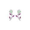 Thumbnail Image 3 of Heart-Shaped Lab-Created Opal with Pink and White Lab-Created Sapphire Flower Stud Earrings in Sterling Silver