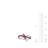 Thumbnail Image 3 of Pink and White Lab-Created Sapphire Arrow Crossover Ring in Sterling Silver and 14K Gold Plate