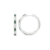 Thumbnail Image 3 of Baguette-Cut White Lab-Created Sapphire and Lab-Created Emerald Alternating Hoop Earrings in Sterling Silver