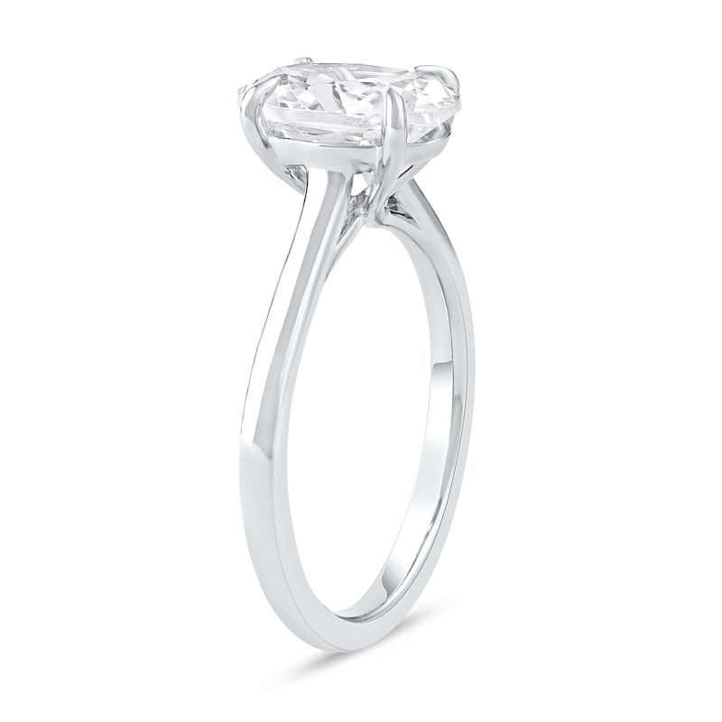 Main Image 2 of 2 CT. Oval Certified Diamond Solitaire Engagement Ring in 14K White Gold (G/I1)