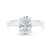 Thumbnail Image 3 of 2 CT. Oval Certified Diamond Solitaire Engagement Ring in 14K White Gold (G/I1)