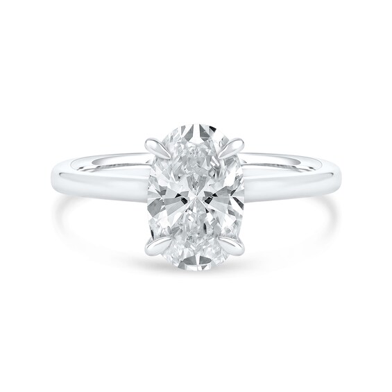 2 CT. Oval Certified Diamond Solitaire Engagement Ring in 14K White Gold (G/I1)