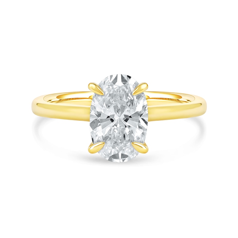 Main Image 3 of 2 CT. Oval Certified Diamond Solitaire Engagement Ring in 14K Gold (G/I1)
