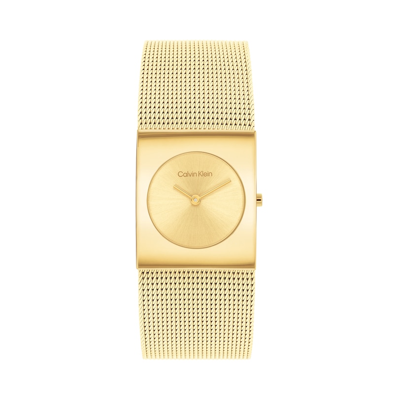 Main Image 1 of Ladies’ Calvin Klein Pulse Gold-Tone IP Square Mesh Watch with Gold-Tone Dial (Model: 25100062)