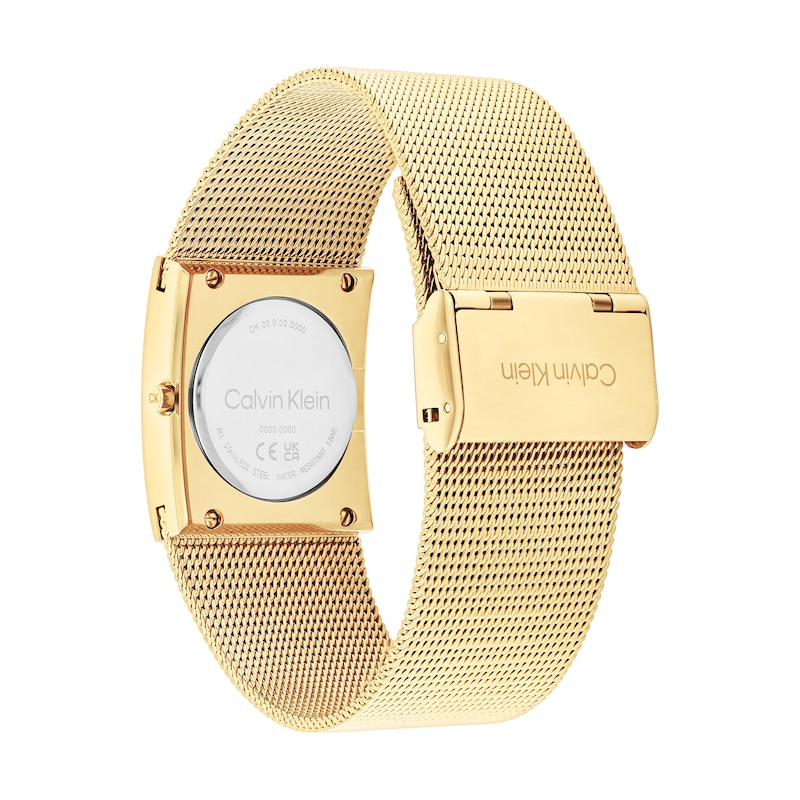 Main Image 3 of Ladies’ Calvin Klein Pulse Gold-Tone IP Square Mesh Watch with Gold-Tone Dial (Model: 25100062)
