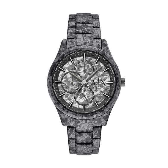 Menâs Armani Exchange Grey IP Chronograph Watch with Grey Camo Dial (Model: Ax1885)